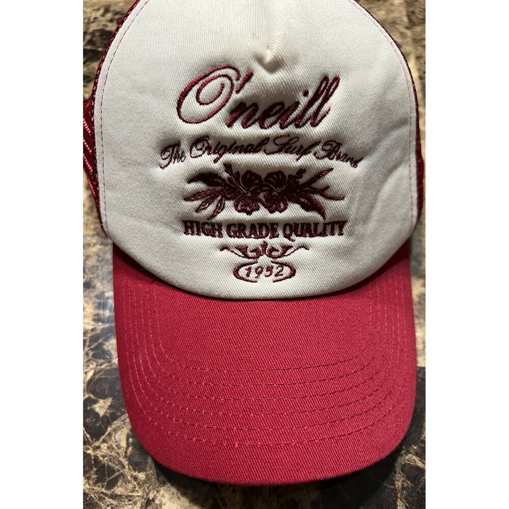 O’Neill Trucker Hat Red White Surf Skate Logo Adjustable Baseball Cap
